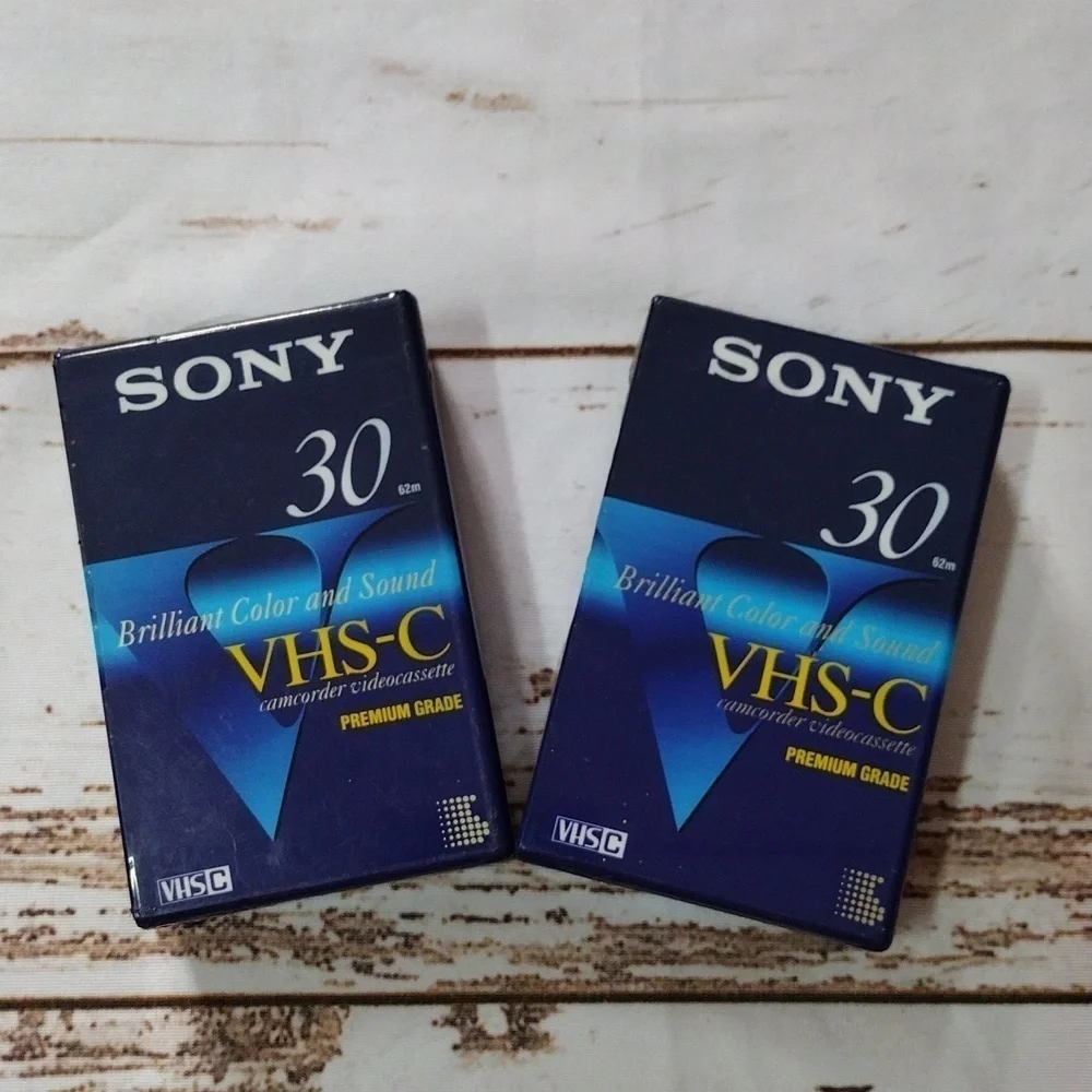 SONY VHS-C Tapes SP 30 Min. EP 90 Min. 2 New Camcorder Videocassettes TC-30VHG‎